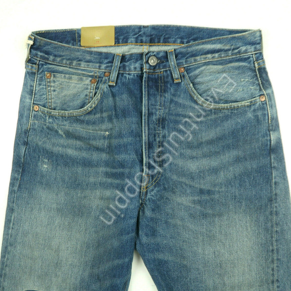 Levis LVC 1955 501 Selvedge Patched Repaired Jeans - Picture 2 of 5